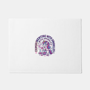 Unicorn Experimenting with Sparkles Commercial Cut Doormat