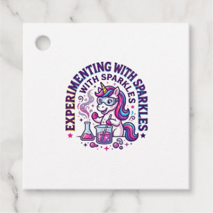 Unicorn Experimenting with Sparkles Commercial Cut Favour Tags