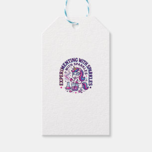 Unicorn Experimenting with Sparkles Commercial Cut Gift Tags