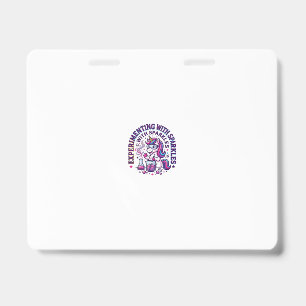 Unicorn Experimenting with Sparkles Commercial Cut ID Badge