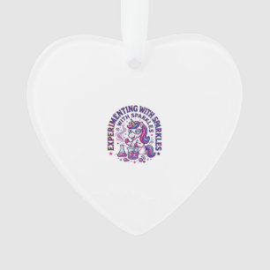 Unicorn Experimenting with Sparkles Commercial Cut Ornament