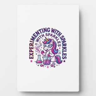 Unicorn Experimenting with Sparkles Commercial Cut Plaque