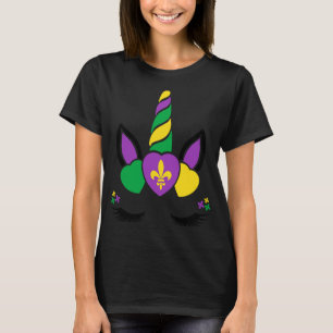Unicorn Eyelashes Vintage Retro Mardi Gras Carniva T-Shirt