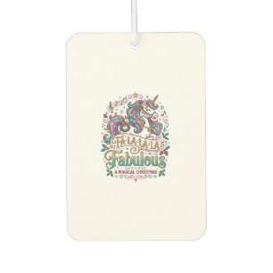 Unicorn Fa La La La Fabulous White Background Cute Car Air Freshener