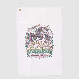 Unicorn Fa La La La Fabulous White Background Cute Golf Towel