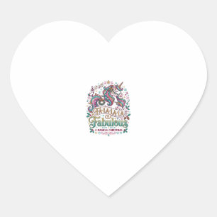 Unicorn Fa La La La Fabulous White Background Cute Heart Sticker