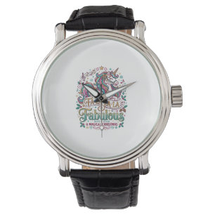 Unicorn Fa La La La Fabulous White Background Cute Watch