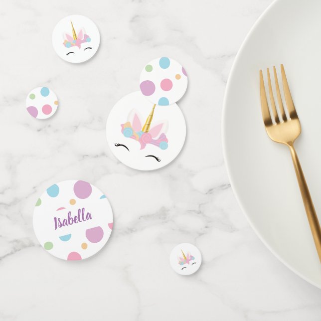 Unicorn Face and Name | Table Confetti (Group)