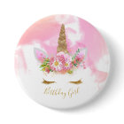 Unicorn Face Birthday Badge