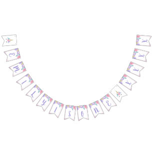 Unicorn Face Birthday Banner Personalised