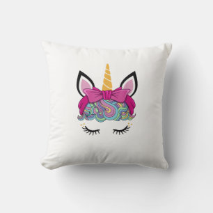 Unicorn Face Costume Magical Birthday Gift for Gir Cushion