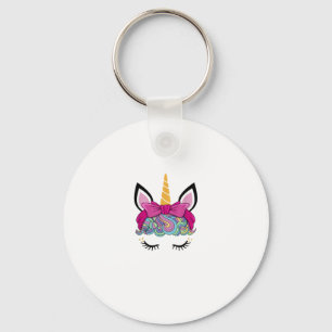 Unicorn Face Costume Magical Birthday Gift for Gir Key Ring