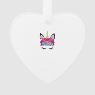 Unicorn Face Costume Magical Birthday Gift for Gir Ornament