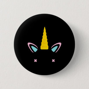 Unicorn Face Cute Eyelashes Smile Halloween Costum 6 Cm Round Badge