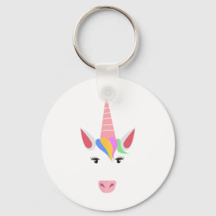 Unicorn Face Eyelashes Halloween Costume With Hair Key Ring