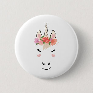 Unicorn Face Eyelashes Love Halloween Costume Flow 6 Cm Round Badge