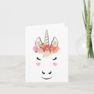 Unicorn Face Eyelashes Love Halloween Costume Flow Card