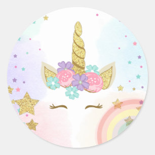 Unicorn Face Favour Tags Magical birthday Rainbow