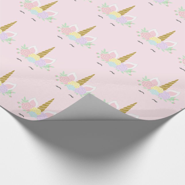 Unicorn Face Gift Wrapping Paper (Corner)