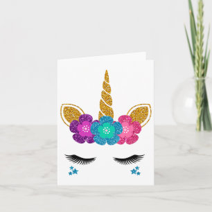 Unicorn Face Halloween Costume Idea And Birthday O Card