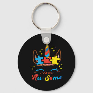 Unicorn Face Puzzle Autism Awareness Asl Girls Gif Key Ring