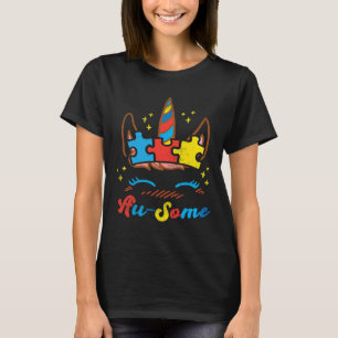 Unicorn Face Puzzle Autism Awareness Asl Girls Gif T-Shirt