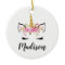 Unicorn Face With Eyelashes Personalised Name