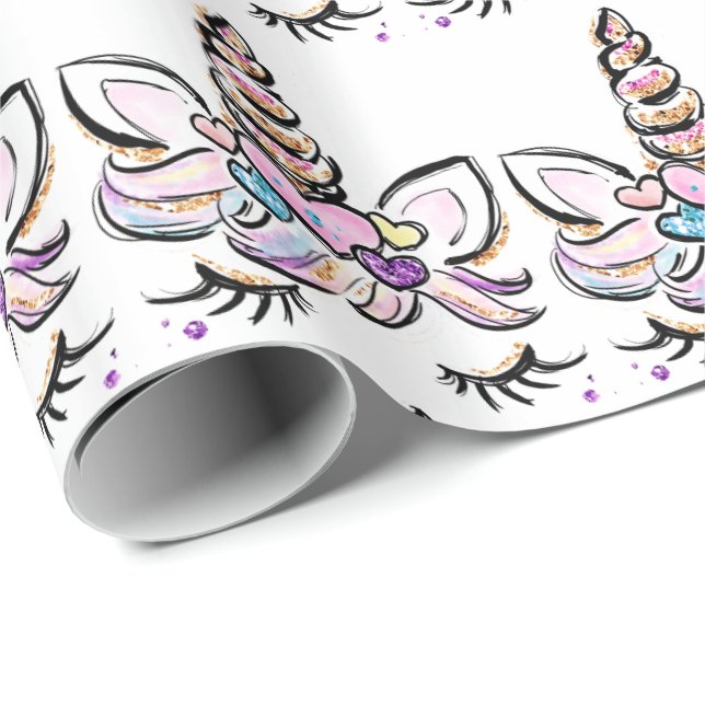 Unicorn Face Wrapping Paper (Roll Corner)