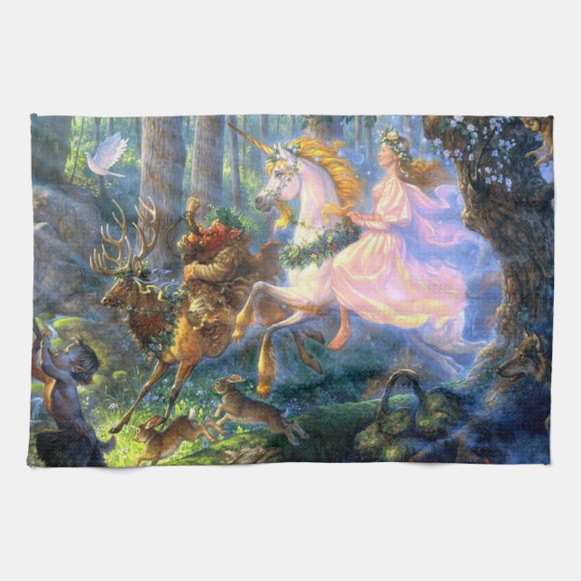 unicorn fairy pan tea towel (Horizontal)