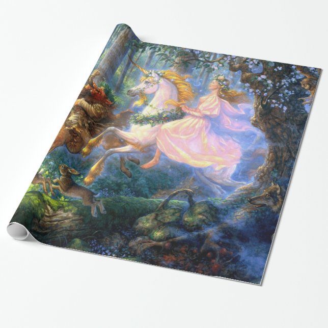 unicorn fairy pan wrapping paper (Unrolled)