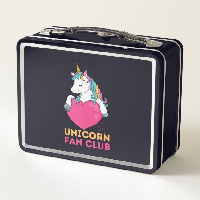 Unicorn Fan Club Kids   Metal Lunch Box (Back)