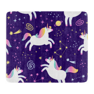 Unicorn Fan Club pattern Cute Cutting Board