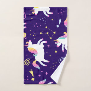 Unicorn Fan Club pattern  Hand Towel