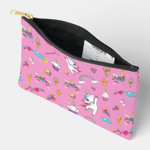 Unicorn Fan Club pattern Pink Accessory Pouch