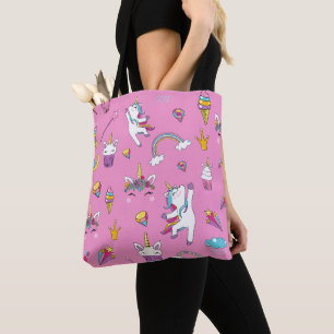 Unicorn Fan Club pattern Pink         Tote Bag