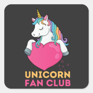 Unicorn Fan Club Square Sticker