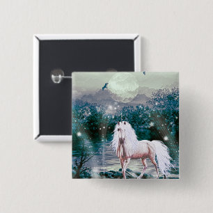 Unicorn Fantasy 15 Cm Square Badge