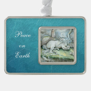 Unicorn Fantasy Art Peace on Earth Ornament