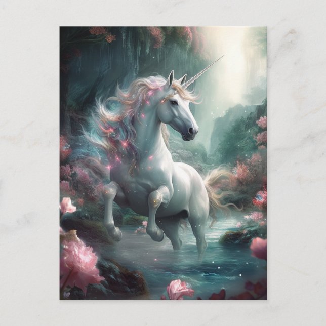 Unicorn Fantasy Art Postcard (Front)