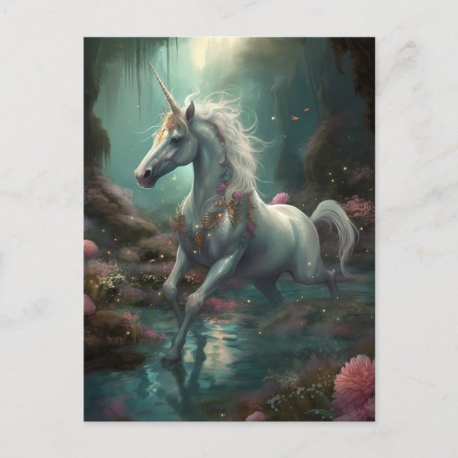 Unicorn Fantasy Art Postcard (Front)