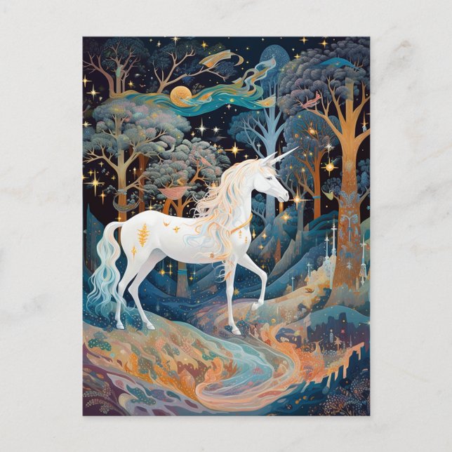 Unicorn Fantasy Art Postcard (Front)