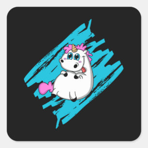 Unicorn Fantasy Cute Animals Funny Rainbow Gift Square Sticker