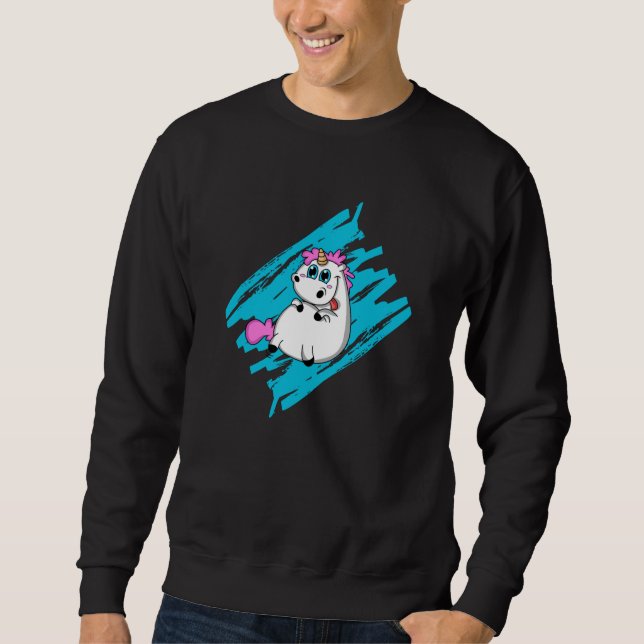 Unicorn Fantasy Cute Animals Funny Rainbow Gift Sweatshirt (Front)