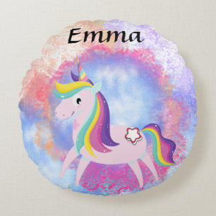 unicorn fantasy magical world round cushion