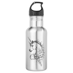 Unicorn Fantasy Wild Animal Illustration Art Tatto 532 Ml Water Bottle