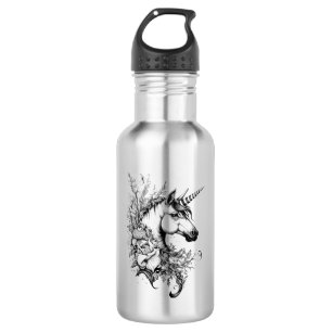 Unicorn Fantasy Wild Animal Illustration Art Tatto 532 Ml Water Bottle