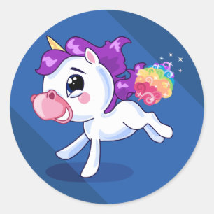 Unicorn Farts Classic Round Sticker