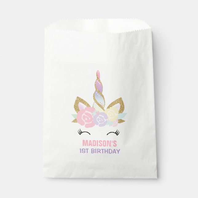 Unicorn Favour Bag Magical Unicorn Party (Front)