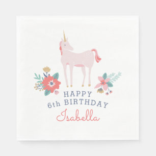 Unicorn Fields Birthday Party Napkin