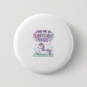 Unicorn Find Me in Unicorn Pose Print Ready POD Ar 6 Cm Round Badge